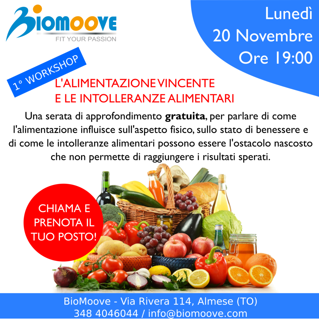 Lunedì 20 Novembre, serata gratuita sull’alimentazione!